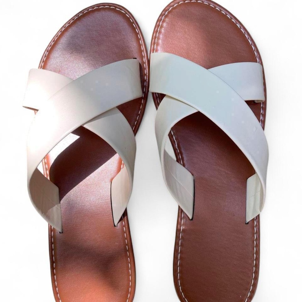 Ivory Flat Sandals NEW